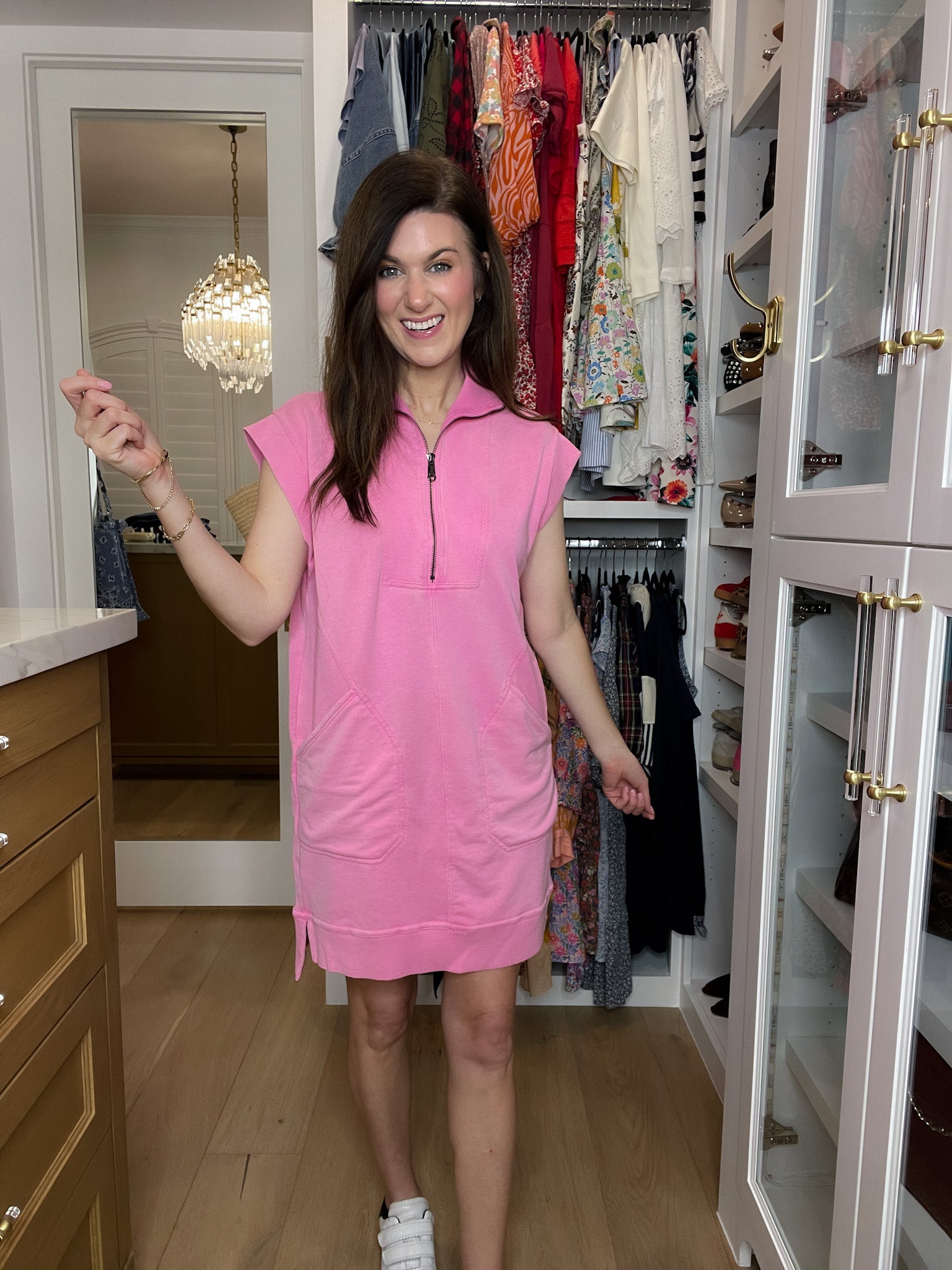 Shift into Gear Dress in Pink