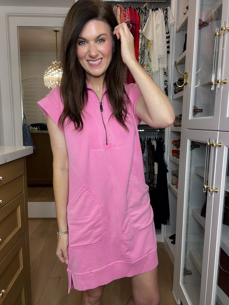 Shift into Gear Dress in Pink