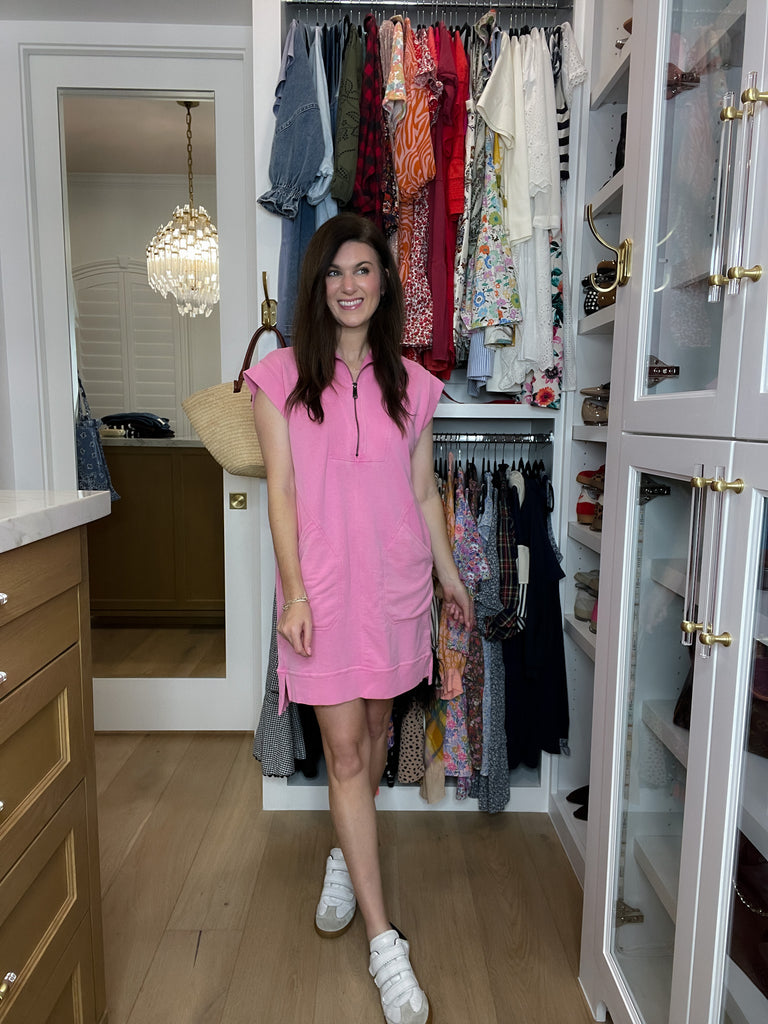 Shift into Gear Dress in Pink