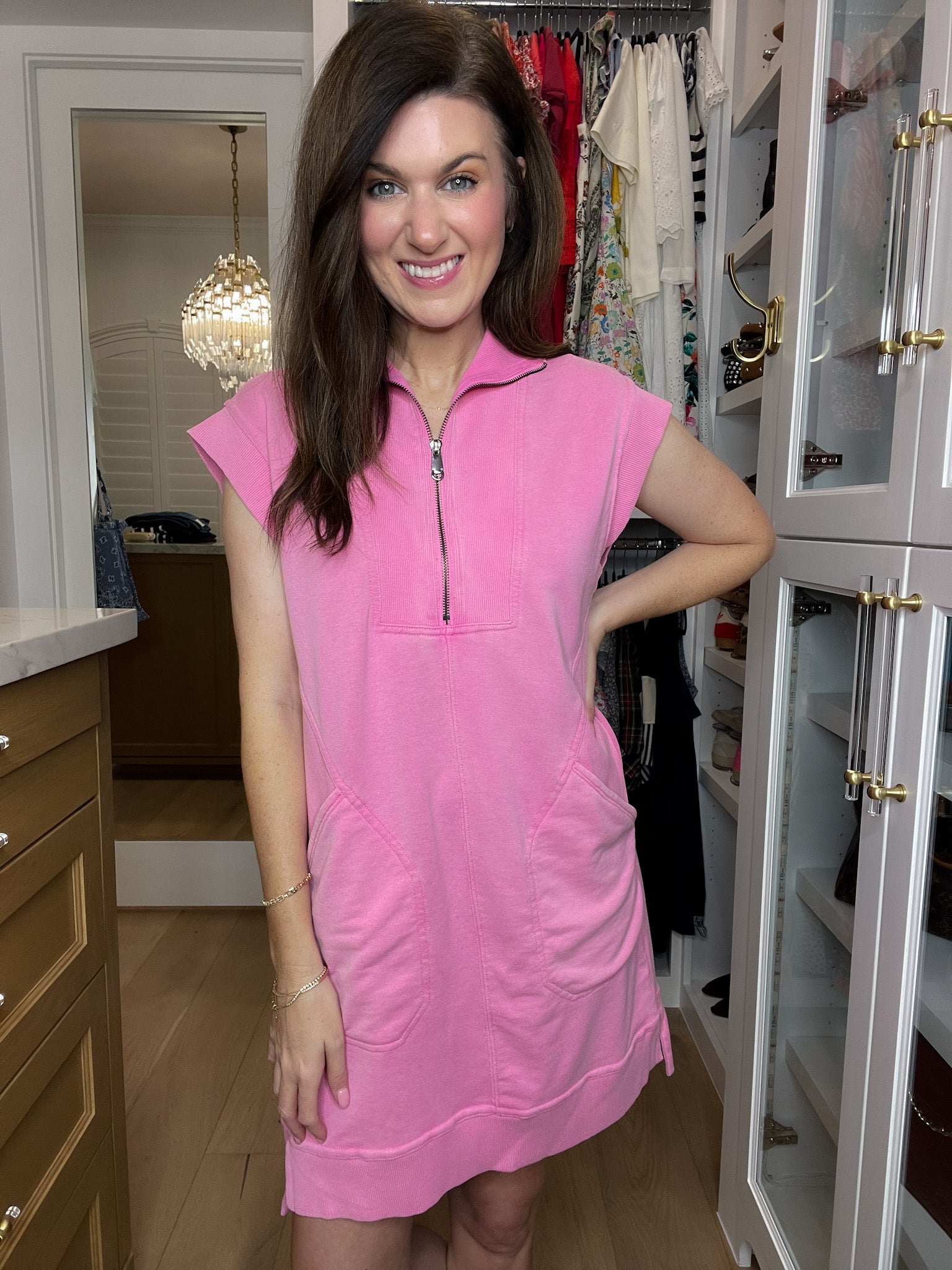 Shift into Gear Dress in Pink