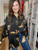 Golden Hour Cheetah Button Down in Black