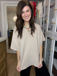 Endless Ease Oversized Tee in Taupe