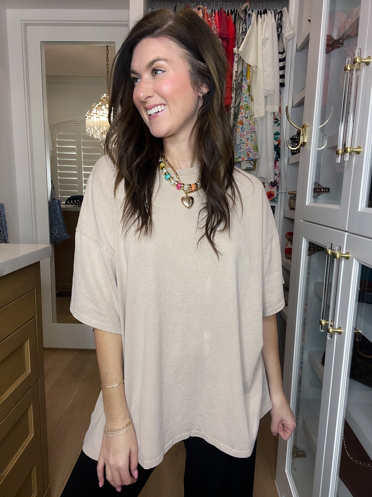 Endless Ease Oversized Tee in Taupe