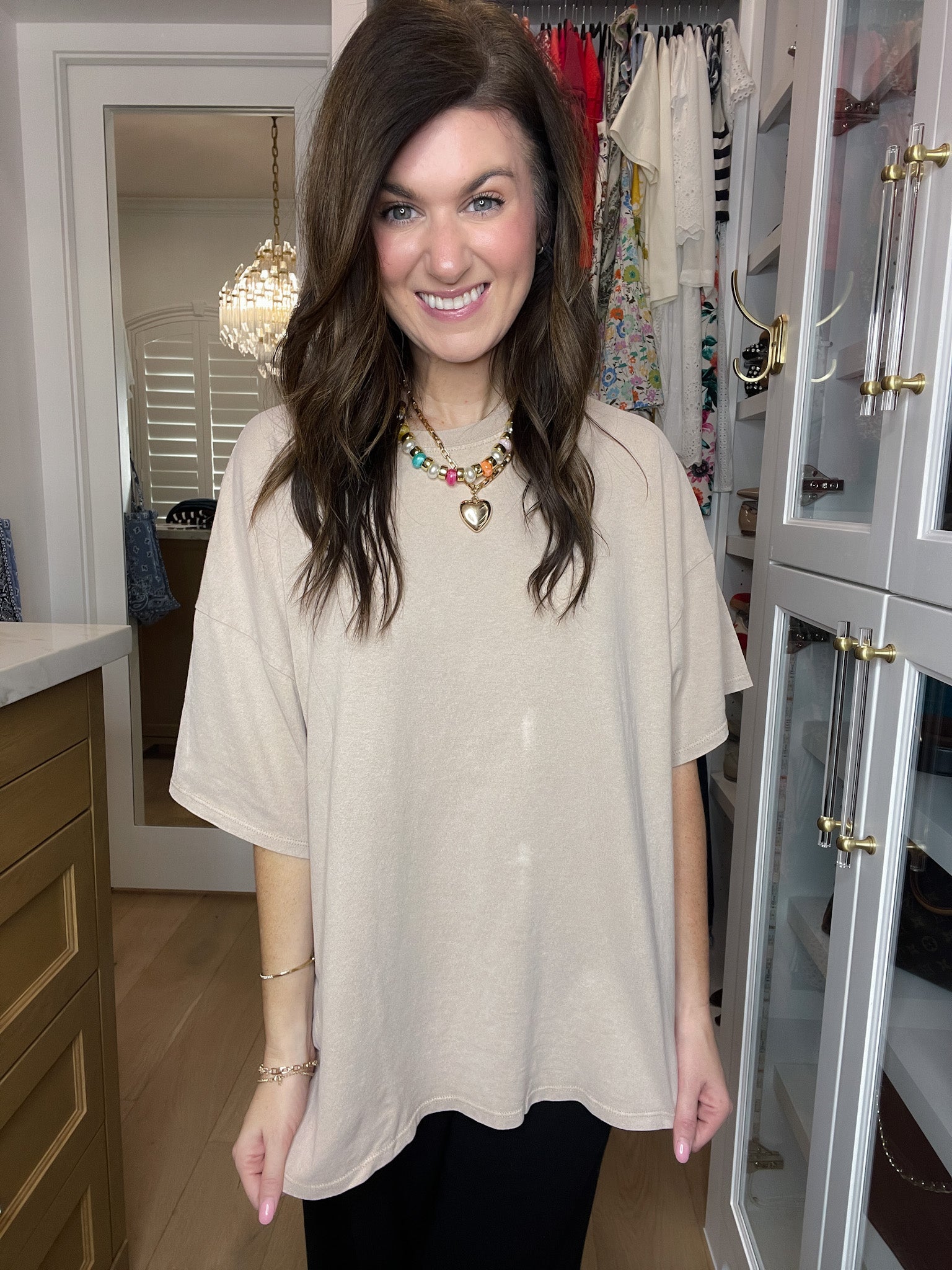 Endless Ease Oversized Tee in Taupe