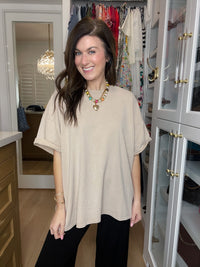 Endless Ease Oversized Tee in Taupe