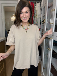 Endless Ease Oversized Tee in Taupe
