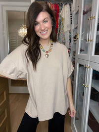 Endless Ease Oversized Tee in Taupe