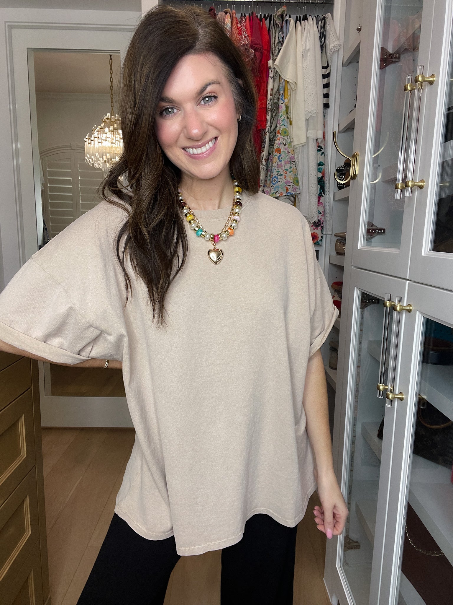 Endless Ease Oversized Tee in Taupe