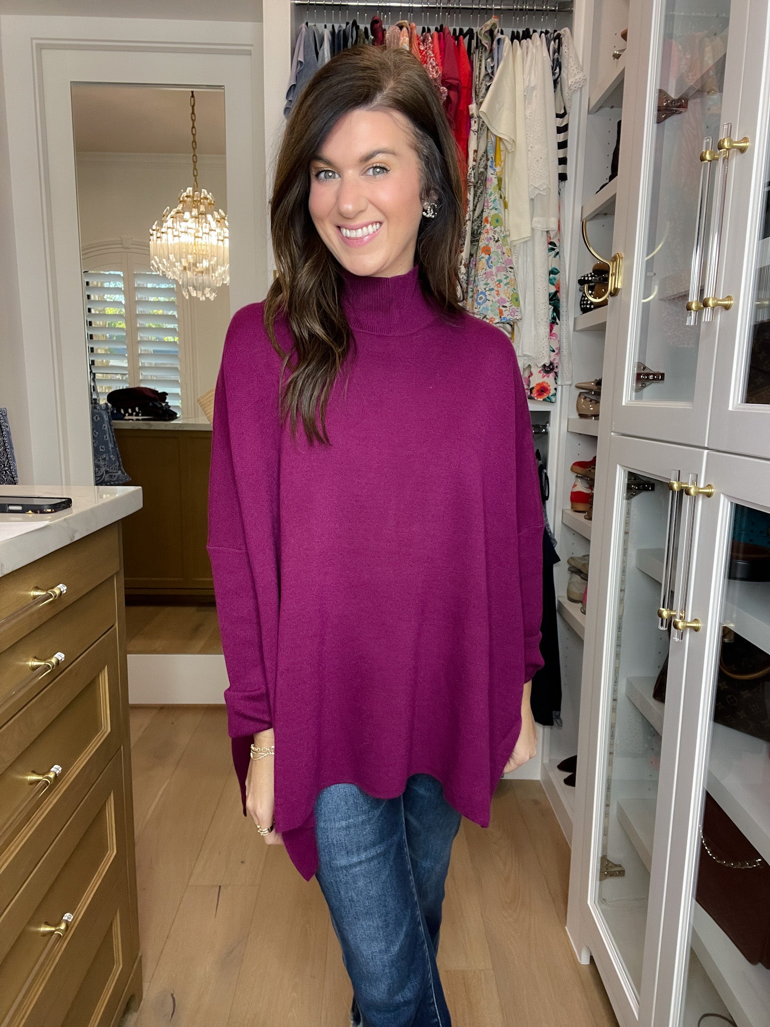 Ready to Charm Sweater Tunic in Plum