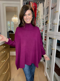 Ready to Charm Sweater Tunic in Plum