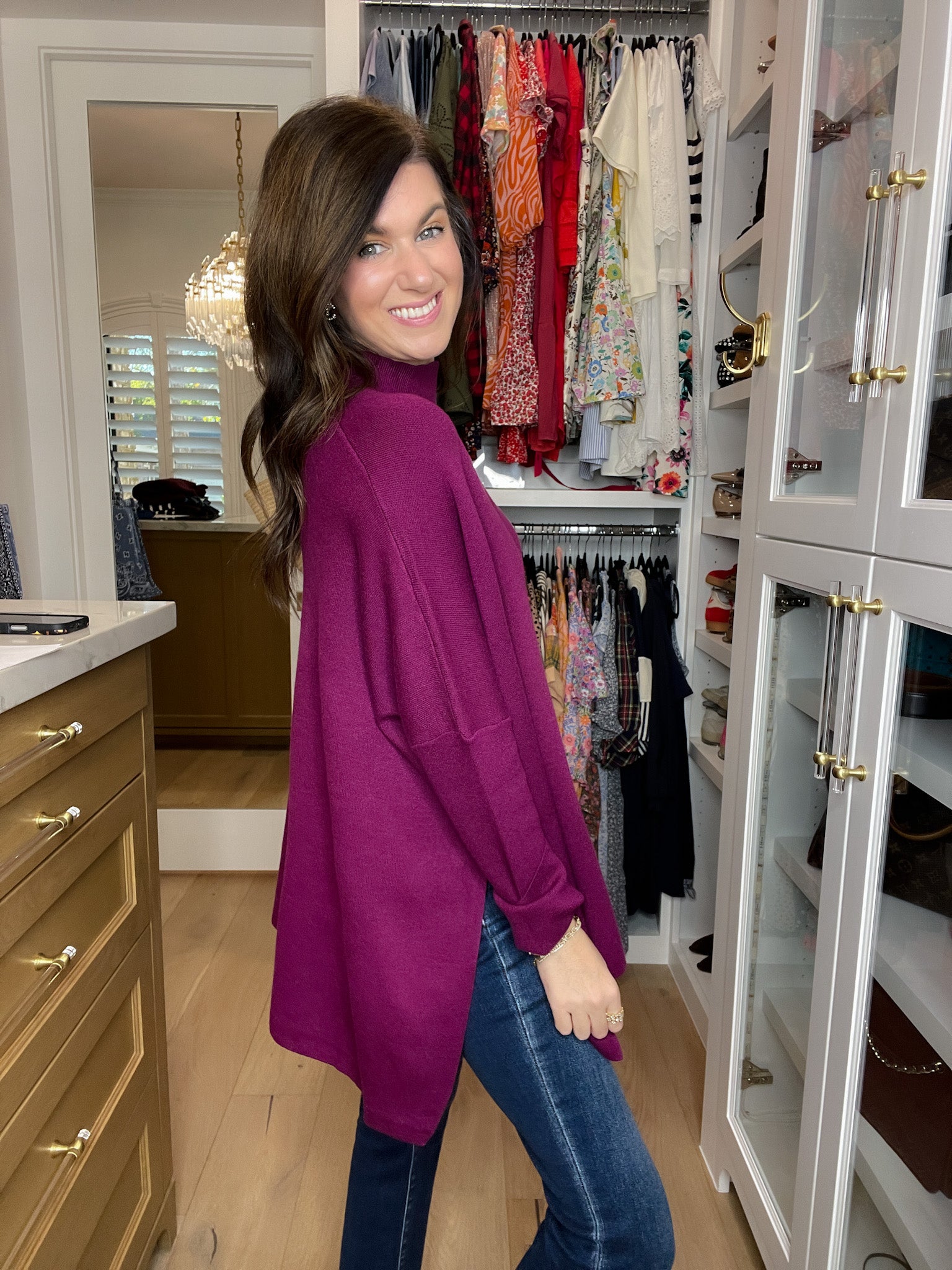 Ready to Charm Sweater Tunic in Plum