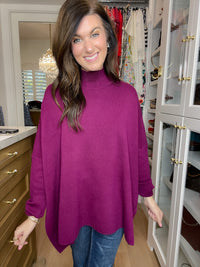 Ready to Charm Sweater Tunic in Plum