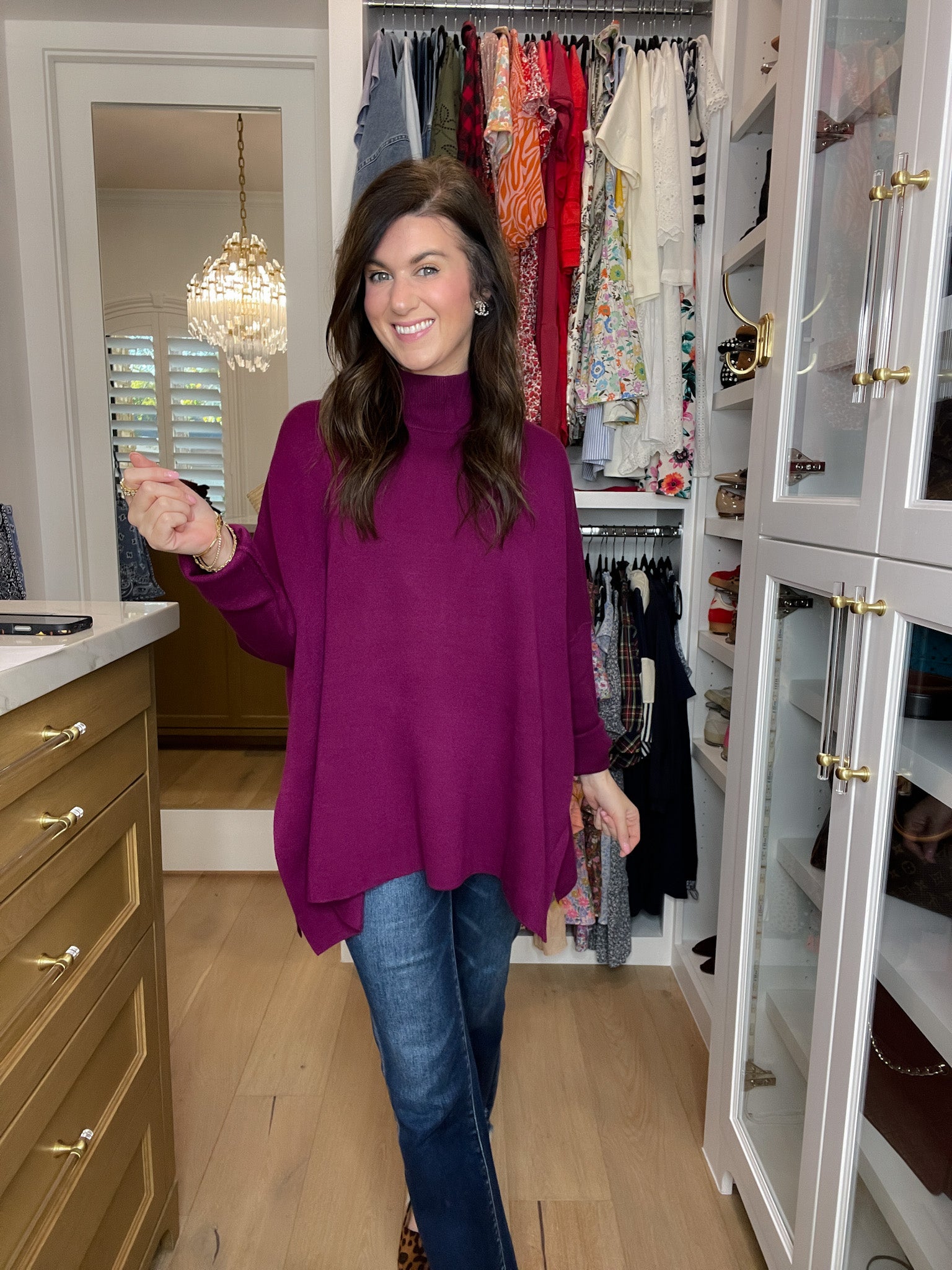 Ready to Charm Sweater Tunic in Plum