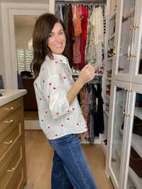 Love Note Button Down in White