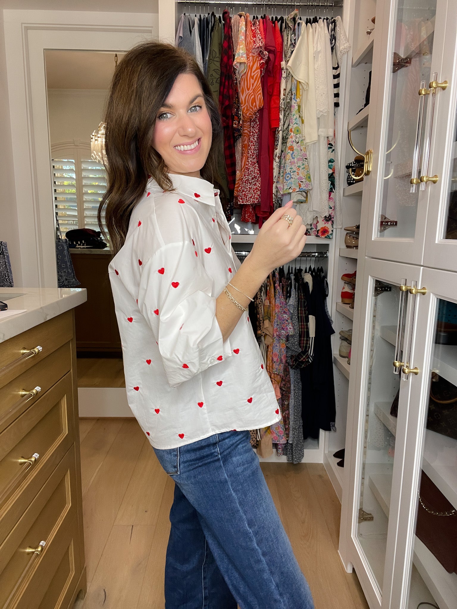 Love Note Button Down in White