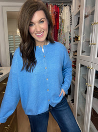 Layer It On Cardigan in Blue