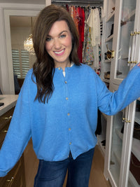 Layer It On Cardigan in Blue