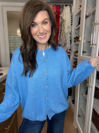 Layer It On Cardigan in Blue