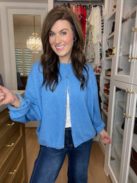 Layer It On Cardigan in Blue