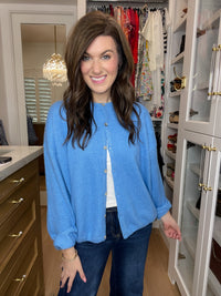 Layer It On Cardigan in Blue