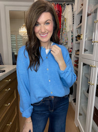 Layer It On Cardigan in Blue