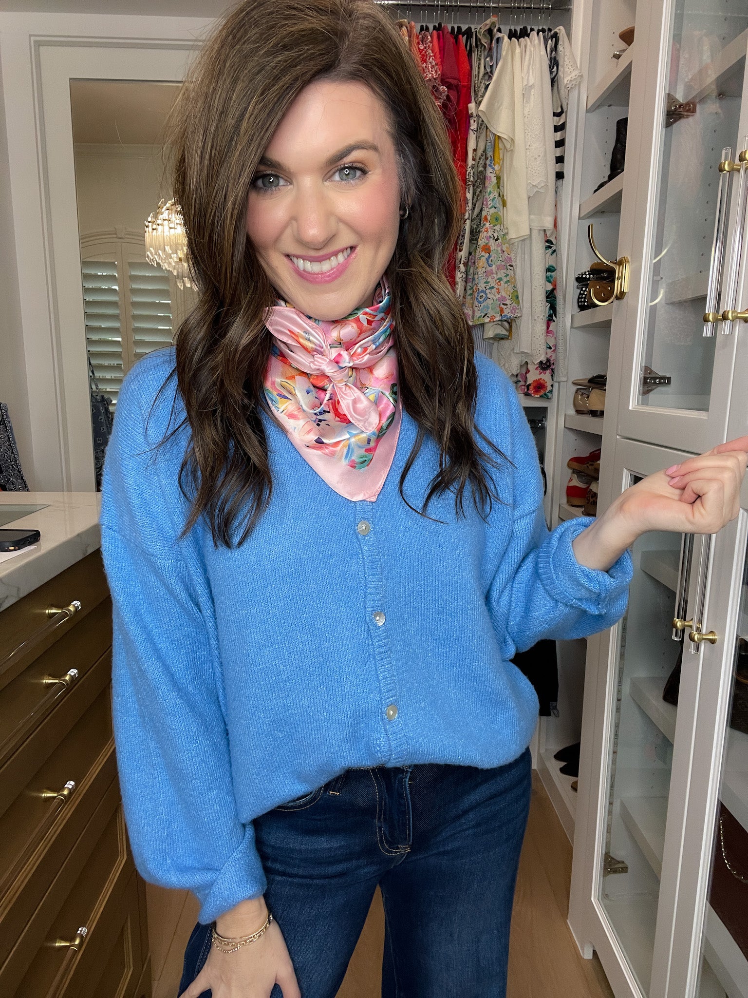 Layer It On Cardigan in Blue