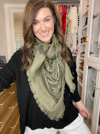 Bandana Scarf in Khaki Green *Final Sale*