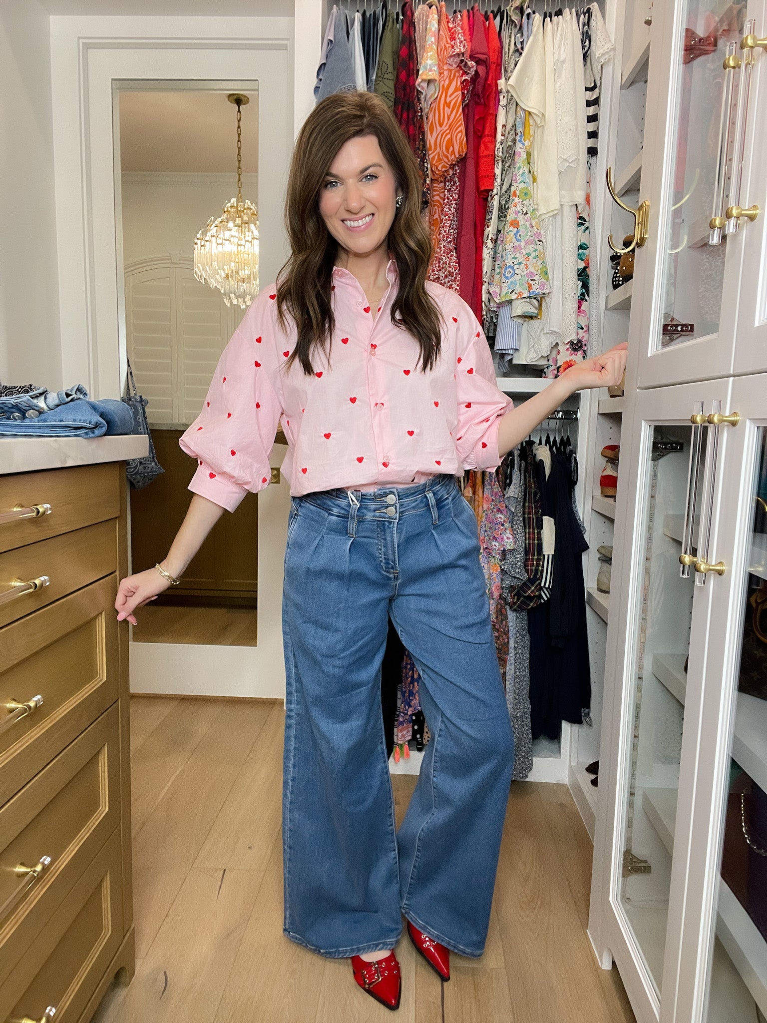 Risen Sutton Slouchy Wide Leg Pleated Jeans