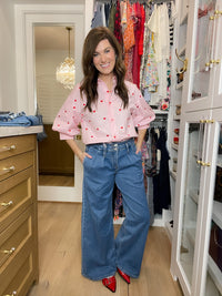 Risen Sutton Slouchy Wide Leg Pleated Jeans