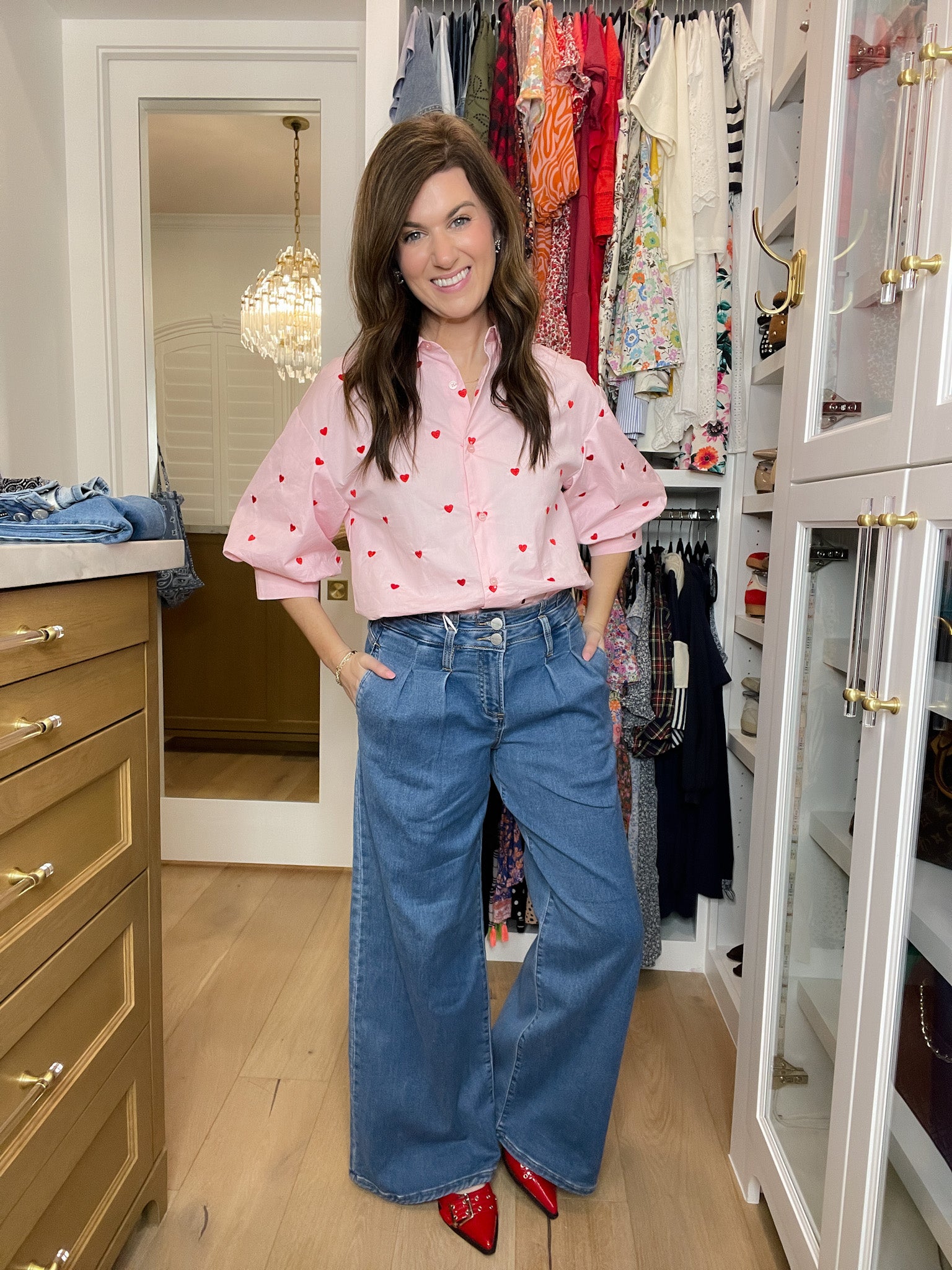 Risen Sutton Slouchy Wide Leg Pleated Jeans