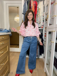 Risen Sutton Slouchy Wide Leg Pleated Jeans