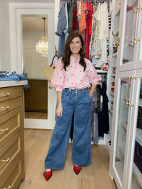 Risen Sutton Slouchy Wide Leg Pleated Jeans