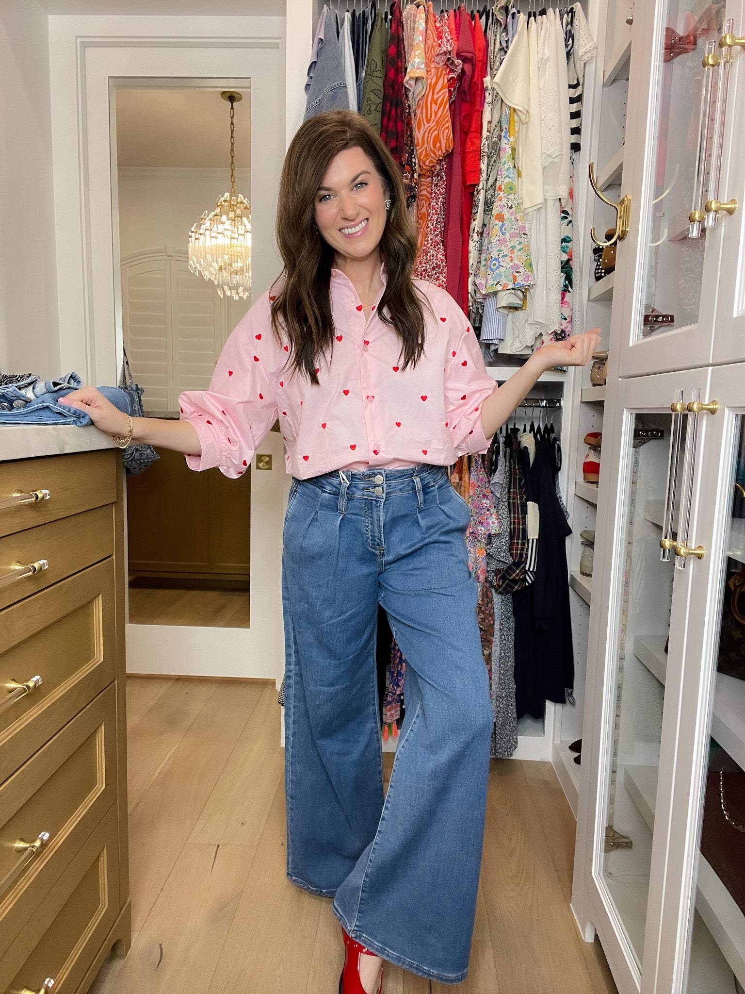 Risen Sutton Slouchy Wide Leg Pleated Jeans