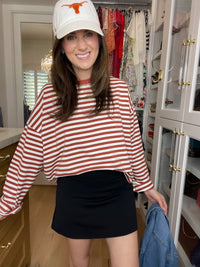 Timeless Lines Striped Tee in Rust