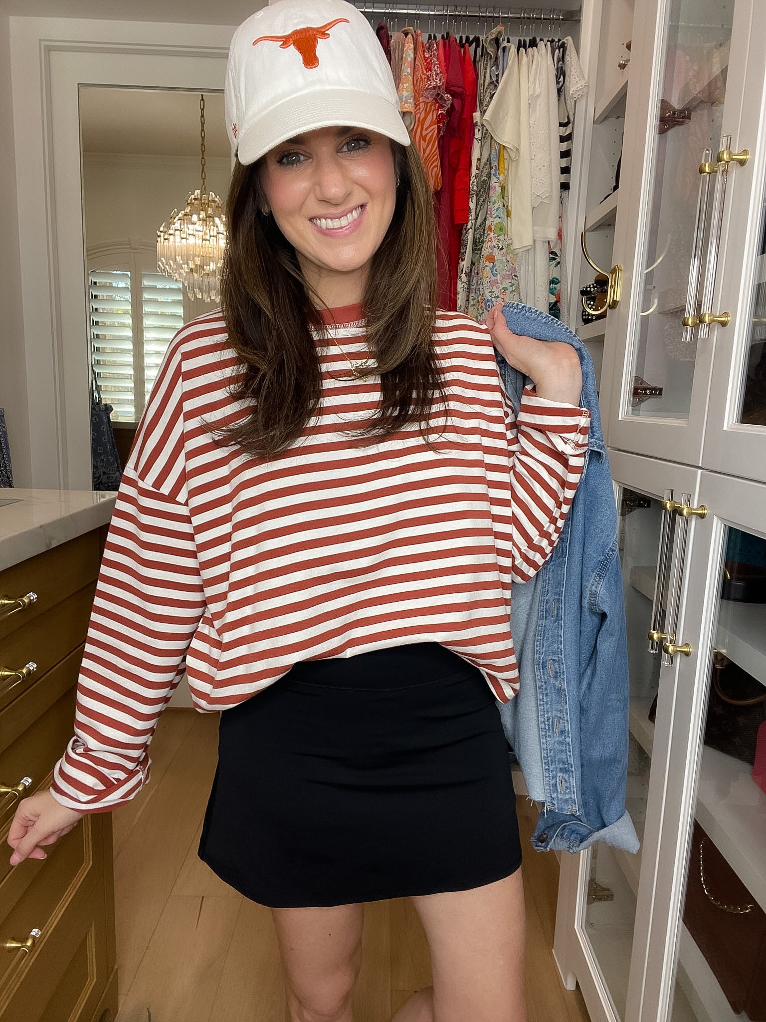 Timeless Lines Striped Tee in Rust