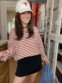 Timeless Lines Striped Tee in Rust