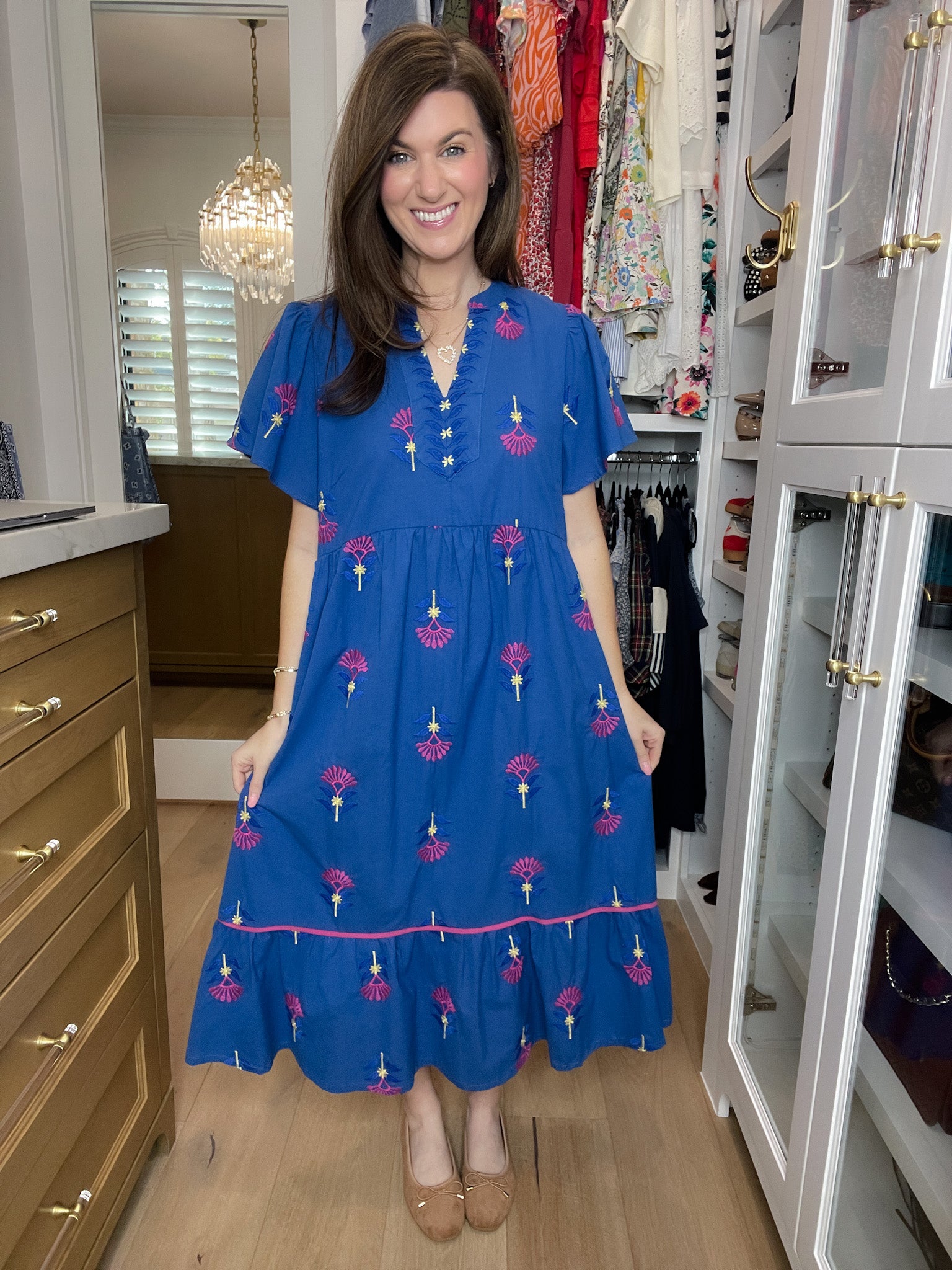 Daydream Delight Midi Dress in Blue