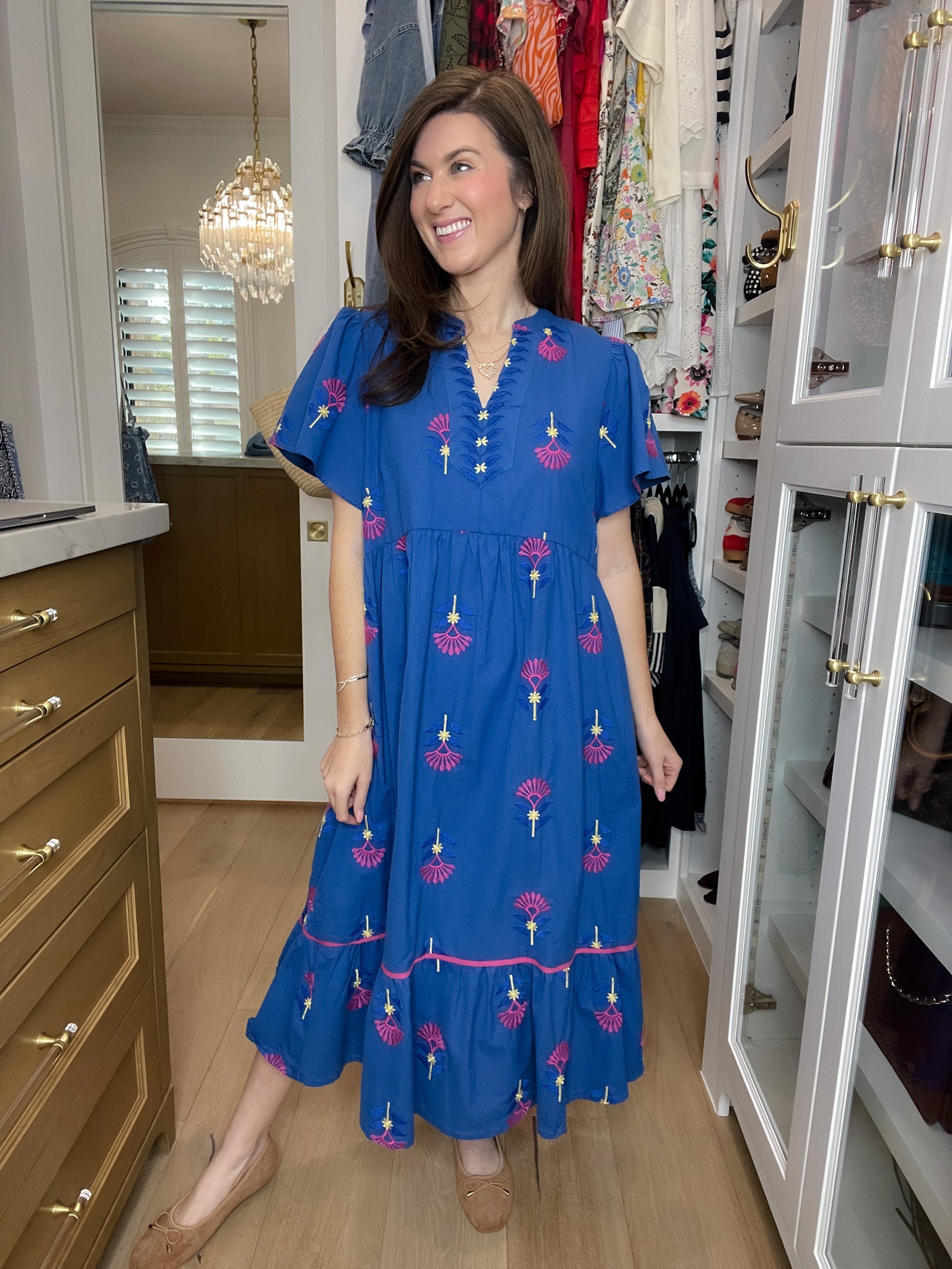 Daydream Delight Midi Dress in Blue