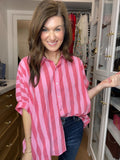 Good Mood Striped Button Down