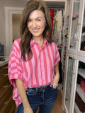 Good Mood Striped Button Down
