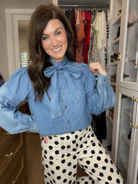 Sweet Intentions Denim Tie Front Top