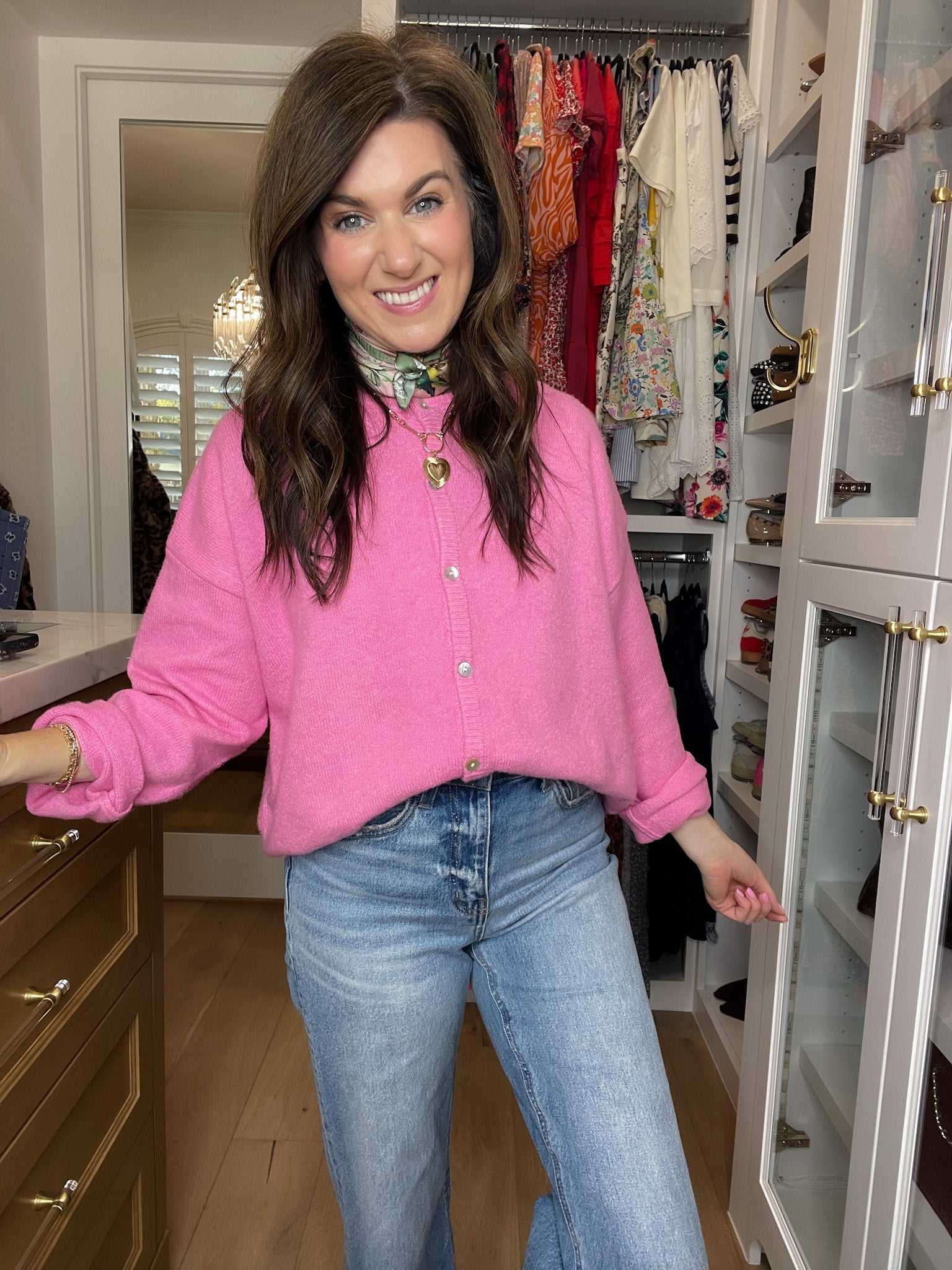 Layer It On Cardigan in Pink