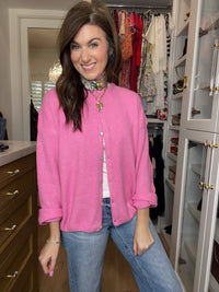 Layer It On Cardigan in Pink