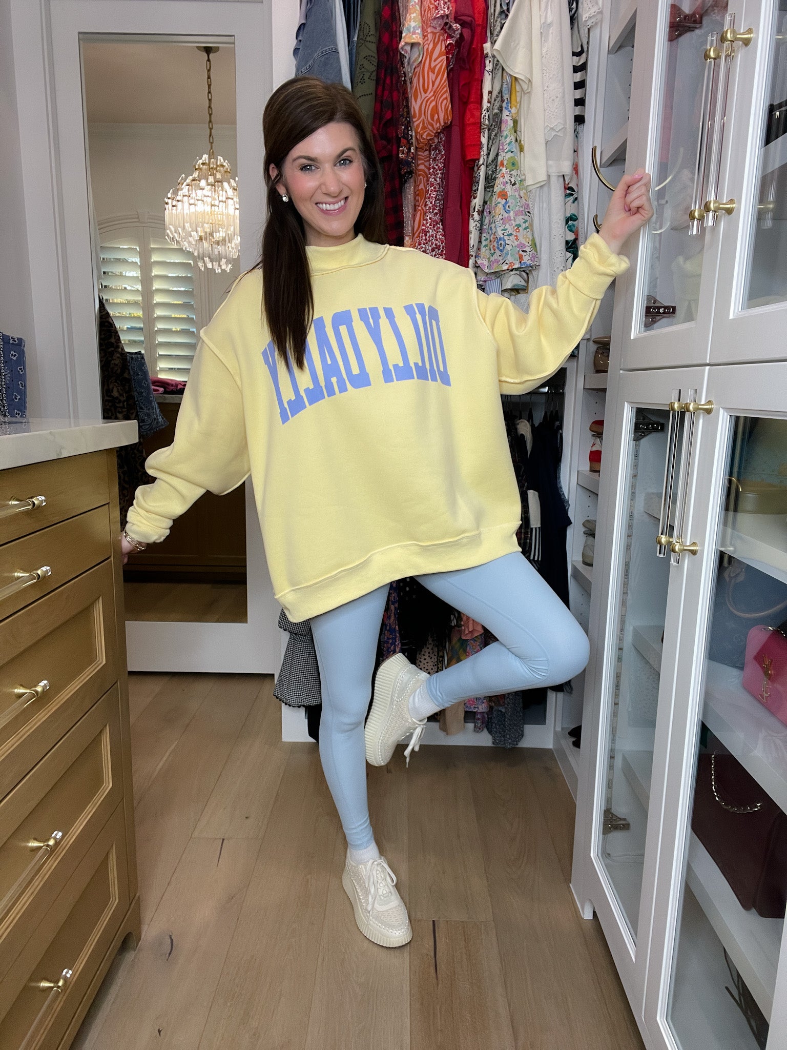 Mono B Leggings Setting Records Leggings in Sky Blue