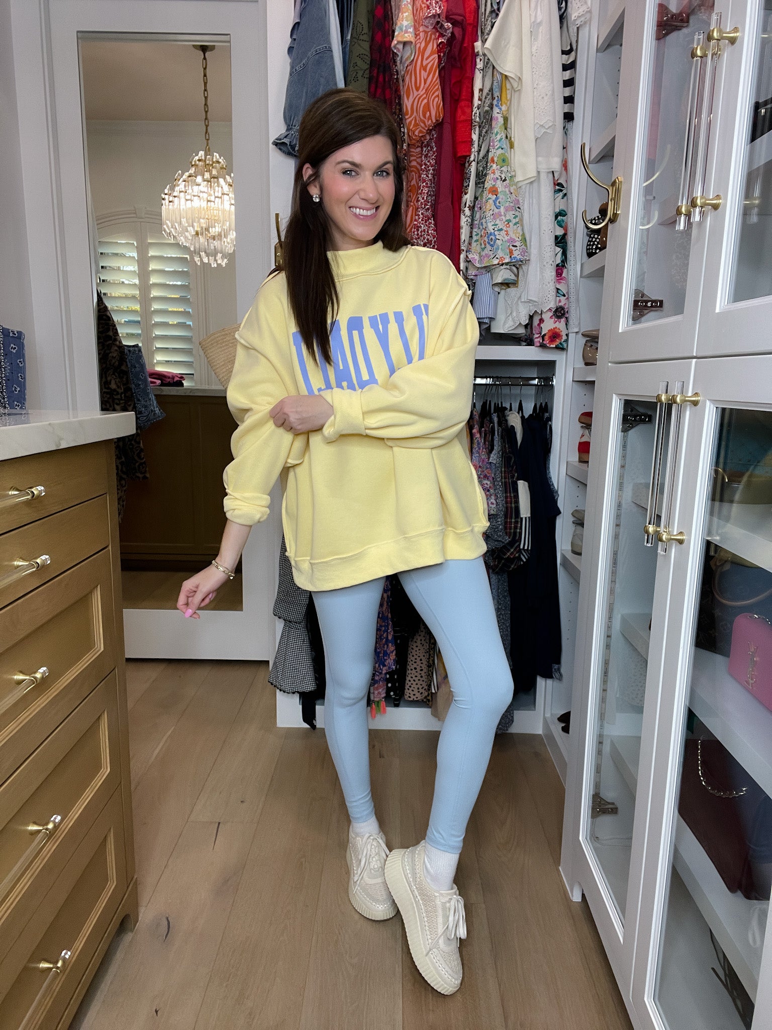 Mono B Leggings Setting Records Leggings in Sky Blue
