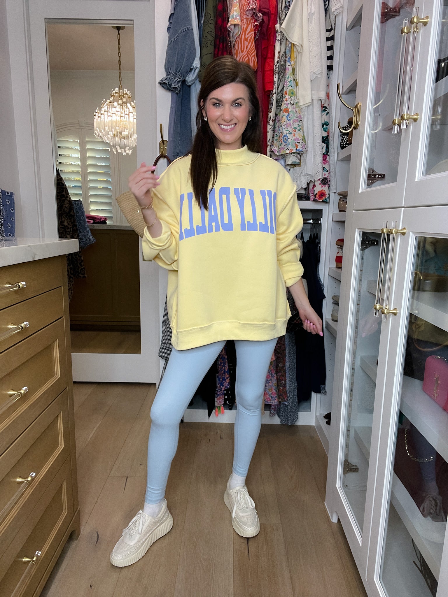 Mono B Leggings Setting Records Leggings in Sky Blue
