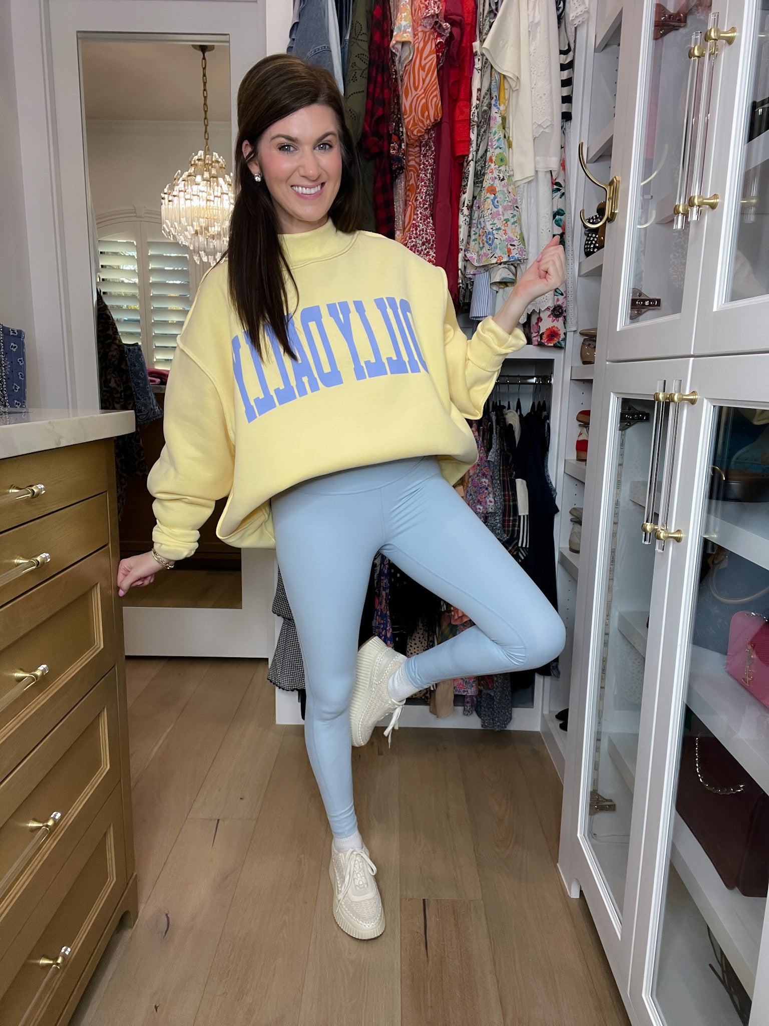Mono B Leggings Setting Records Leggings in Sky Blue