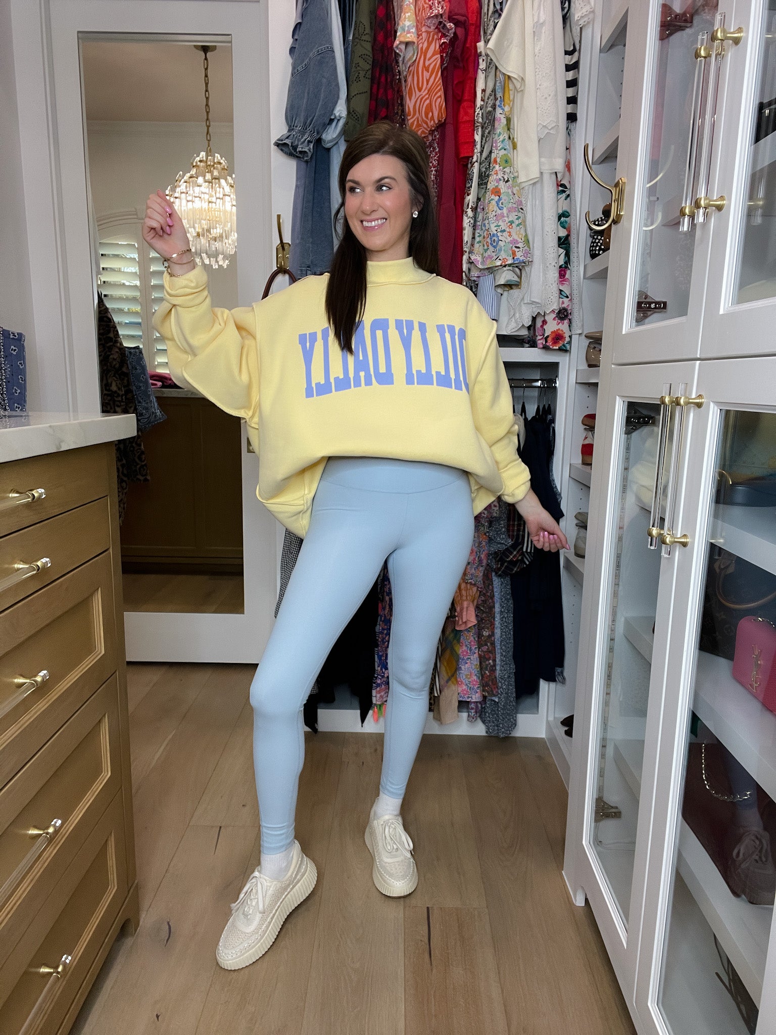 Mono B Leggings Setting Records Leggings in Sky Blue