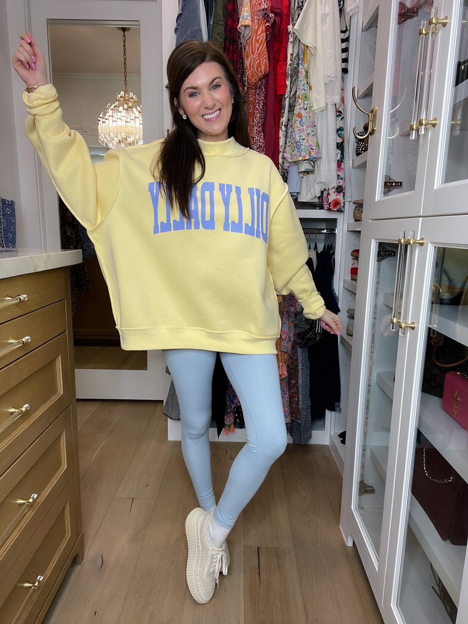 Mono B Leggings Setting Records Leggings in Sky Blue