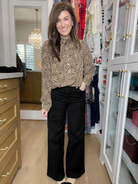 Chandler Palazzo Wide Leg Black Jeans